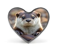 Cute Otter Lapel Pin Exquisite Fashion Brooches Personalized Buttons Badge Novelty Unique Button Pins Cute Heart Shaped Pins Metal Buttons for Backpack Hat Bag Jacket