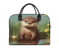 Cute Otter Laptop Tote Bag Casual Travel Handbag Multi Pocket Shoulder Bags for Work Travel