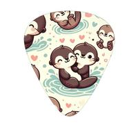 Cute-Otter-Love 12 Pack Guitar Picks With 3 Thicknesses And Storage Box, Abs Plectrums For Electric Bass Guitar Players