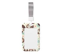 Cute-Otter-Love Abs Vertical Id Badge Holder, Name Badge with Clear Scanning Film