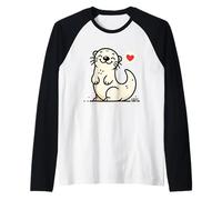 Cute Otter Love Cartoon Animal Illustration Raglan Baseball Tee