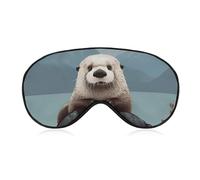 Cute Otter Mountains Eye Mask, Side Sleeping Mask Light Blindfold Sleeping Mask Nose Pad and Elastic Band for Children Women and Men