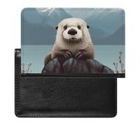 Cute Otter Mountains Passport Cover Protector Rfid Blocking Passport Holder Id Card Holder Secure Travel Wallet Organizer for Passport Tickets Credit Cards, style, One Size