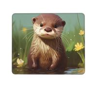 Cute Otter Mouse Pad Waterproof Gaming Mousepad for Office Computer Mousepads for Desk Pad with Non-Slip Rubber Base Washable Cloth Mouse Mat 10 x 12 inch