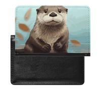 Cute Otter Passport Holder,Compact Lightweight Waterproof Passport Cover, Portable Stylish Travel Wallet Accessories for Women Men