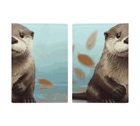 Cute Otter Passport Holder, ID Card Protector Case Passport Holder with Slot Passports Travel Wallet Document Cover for Women And Men