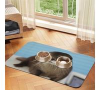 cute otter print Cats Pet Bowl Placemat Pet Feeding Mats for Dogs, Non-Slip PU Leather Tablecloth for Pets