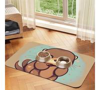 cute otter print Cats Pet Bowl Placemat Pet Feeding Mats for Dogs, Non-Slip PU Leather Tablecloth for Pets