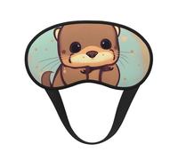 Cute Otter Print Eye Mask for Sleeping Sleep Mask Soft Comfort Eye Shade Blackout Eye Mask Travel Camping