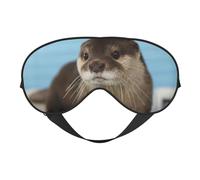 Cute Otter Print Functionality Cozy Eye Mask Adjustable Strap Nap Night Travel Camping Yoga Relax