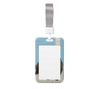 Cute Otter Print Id Card Holder,Badge Holder with Lanyard,Work Pass Protector for Office Staff School Nurse