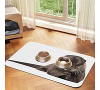 Cute Otter print PU Leather Feeding Mat for Dogs Cats Pet Food Mat Absorbent Non-Slip Rubber Bottom