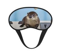 Cute Otter Print Sleep Eye Mask Light Blocking Soft and Comfortable Night Eye Blinder for Women Men for Sleeping Travel Night Shift