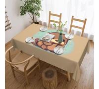 cute otter print Tablecloth, Square lace farmhouse tablecloth, for indoor and outdoor dining