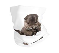 Cute Otter Print Winter Neck Gaiter Warmer, Soft Face Mask Scarf For Cold Weather Skiing Cycling Outdoor Sports