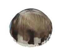 cute otter Printed Bathing Hats, Dual Layer Reusable Headgear, Large Hair Cover For Daily Skin Care