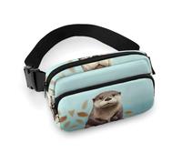 Cute Otter Printed Fanny Pack Fanny Packs for Women Men,Crossbody Bag Large Chest Bag with Adjustable Strap for Outdoors Workout Traveling Casual Running, Cute Otter, 20x13cm