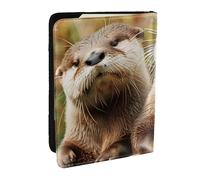 cute otter Printed Passport Holder - 6.5 x 4.5 Inch RFID Blocking Travel Wallet,Stylish Passport Cover,Lightweight Document Organizer for Cards