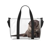 Cute Otter Printed Travel Tote Bag, Large Capacity Gym Bag, Lightweight Weekend Travel Shoulder Bag, Unisex