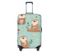 Cute Otter Sea Life Luggage Cover Protector Suit Case Cover Elastic Washable Anti-Scratch for 18-32 Inch M (22-24")