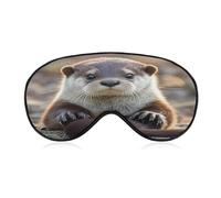Cute Otter Sleep Mask for Men Women Elastic Strap Eyeshade Lightweight Sleeping Blindfold Soft Breathable Eye Cover Comfortable Sleep Shade Cover for Sleeping Travel