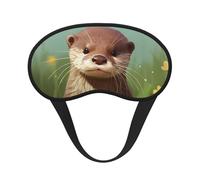 Cute Otter Sleep Mask for Side Sleeper, Blackout Eye Mask for Women Men, Zero Pressure Sleeping Masks Soft Breathable Eye Cover Comfortable Blindfold Eyeshade for Night Sleep