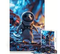 Cute Otter Space Astronaut for Adults 1000 Piece Jigsaw Puzzle Mindful Game Quality Print Happy Challenge Unique Gift (50x75cm)