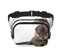 Cute Otter Square Double-Layer Waist Bag Chest Bag Crossbody Bag Running Travel Hiking Waist Bag
