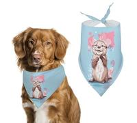 Cute Otter Watercolor Cute Dog Bandanna Scarf Printed Adjustable Triangle Pet Kerchief for Dogs And Cats