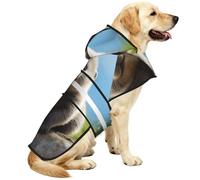 Cute Otter Waterproof Dog Raincoat And Rain Jacket With Hood, Reflective Strips And Adjustable Belly Strap, Fits Small To Large Dogs
