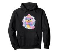 Cute Otter Winter Portrait Colorful Coastal Creature Graphic Pullover Hoodie