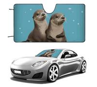 Cute Otters Car Windshield Sun Shade Keep Car Interior Cool 51"x28" Folding Front Window Sun Shade, Heat Shield for SUV, Truck, Blocks UV