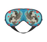 Cute Otters Double Sided Sleep Mask, Adjustable Blackout, Silk-Like Eye Mask for Sleeping,Travel, Soft, Breathable, Lightweight Comfortable Blindfold
