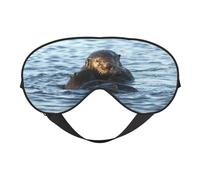 Cute Otters in The Sea Eye Mask Sleep Mask Cover for Sleeping with Adjustable Strap Blackout Eye Blinder Pads for Travel