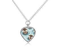 Cute Otters Pattern Custom Dog Urns Alloy Pet Ashes Jewelry Pets Cremation Pendant Necklace for Men Women Keepsake