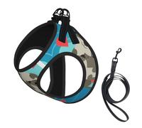 Cute otters print Dog Harness, 2X Buckle,Dog Vest,No Pulling Front Leash Clip,for Small Medium Dogs
