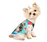 Cute otters print Dog Shirts for Small Dogs Stretchy T-Shirts Lightweight Tank Top Sleeveless Striped Vest