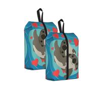 Cute Otters Print Waterproof Shoe Bag Travel Bag with Carry Strap Storage Bag Versatile Cosmetic Bag-2pcs