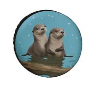 Cute Otters Tire Covers Waterproof Anti UV Tire Cover 24inch Single Axle Wheel Covers for RV Truck SUV Trailer Universal for All Seasons