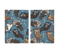 Cute Otters Travel Passport Wallet Credit Card Holder Cover Case Protector