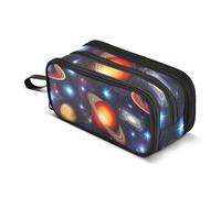 Cute Outer Space Planets Pencil Pouches Zipper Case Large Cute Pen Marker Bag for Girls Colored Pencil Bags Storage College Middle School Office Supplies 8.86x3.54x4.33in