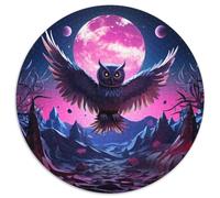 Cute Owl 1000 Piece Circular Jigsaw Creative Seeking A Challenging And Relaxing Activity Games for Adults And Kids 1000pcs (67.5x67.5cm)