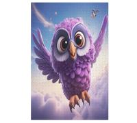 Cute Owl 1000 Piece Jigsaw Puzzle- Brain Teaser Game for Adults & Children - Educational Activities Wooden Jigsaws 78×53cm