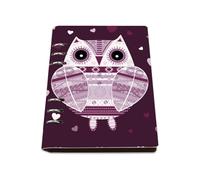 Cute Owl and Pink Hearts Notebook, Pu Leather Notebooks A5, Lined Paper Cute Notebook 180Pages/90Sheets, A5 Notepads for Study, Work Book for Men, Study Essentials Journal Diary