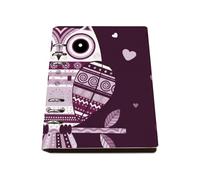 Cute Owl and Pink Hearts Notebook, Pu Leather Notebooks A5, Lined Paper Ring Binder Notebook 180Pages/90Sheets, Jotter for Writing, Notepads A5 for Study, Study Essentials Journal Diary
