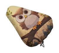 Cute Owl Bike Seat Cushion Waterproof Bicycle Seat Cover with Drawstring Comfort Dustproof Rain Proof Protection Bike Seat for Outdoor Most Bicycles Mountain Road Bikes