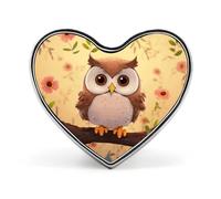 Cute Owl Bird Lapel Pin Round Button Badge Wildlife Enamel Style Brooch Metal Pinback for Hat Bag Clothing Gift
