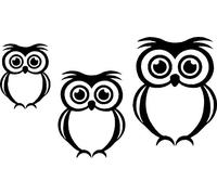 Cute Owl Bird Set Car,Van Camper Bonnet Bumper Window Wall Sticker LSB06 by LightningSigns