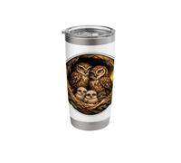 Cute Owl Bird Watcher Spring Forest Owl Stainless Steel Insulated Tumbler