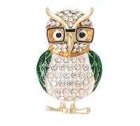 Cute Owl Brooch Pin - Woodland Style Animal Lapel Pin - Crystal Decorative Alloy Brooch for Scarf, Hat or Blazer
